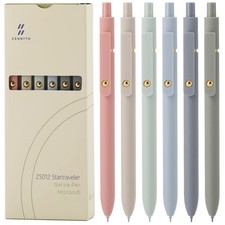 Gel Pens Black Ink 0.5mm Fine Point Smooth Writing 6 Pack