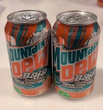 NY NEW 2 FULL 2026 MOUNTAIN DEW BAJA CABO CITRUS TROPICAL PUNCH 12 OZ SODA CANS