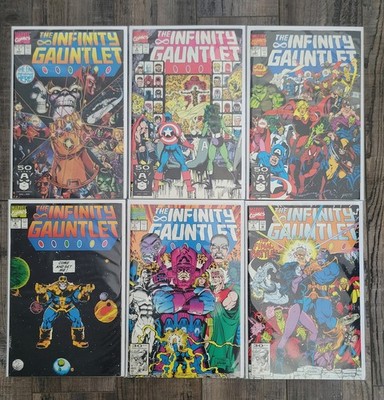 Infinity Gauntlet #1-6 Complete Set Run Marvel 1991 Thanos NM/VF Jim Starlin MCU