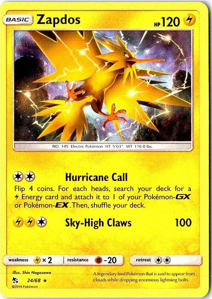 Zapdos 24/68 Hidden Fates HolofoilNM