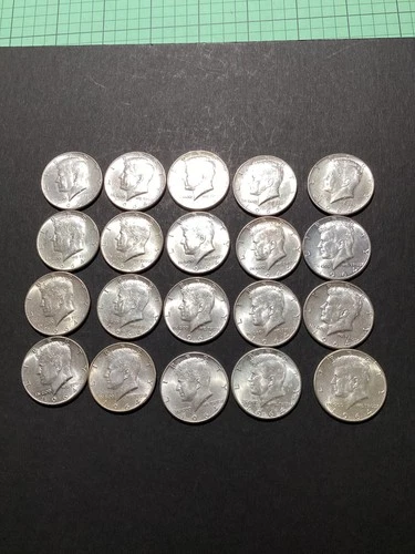 1964 Silver Kennedy Half Dollar Lot of 20 coins. 90% Silver