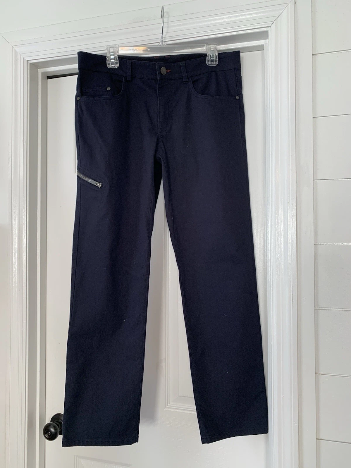 QOR Mens Performance Outdoor Hiking Tactical Pants 34x32 Black Zip Pockets 3XDry