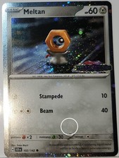 Fart Swirl 🌀 Meltan 102/142 Cosmos Holo Heavily Bleed Error Rare Pokémon TCG ✨️