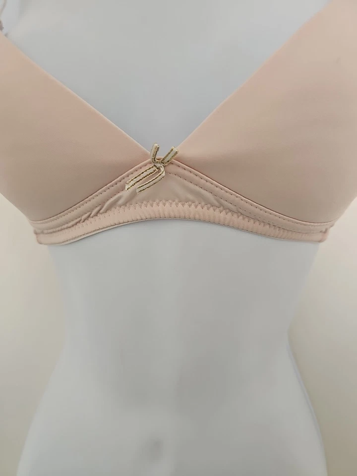 Nicole Miller Light Beige-Pink Bra size 34A Wireless Lightly Lined Adj. Straps - Image 4 of 4