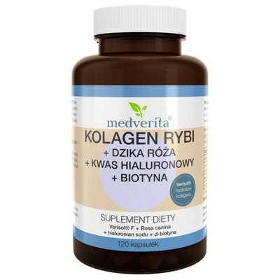 Medverita Fischkollagen + Biotin + Wildrose, 120 Kapseln