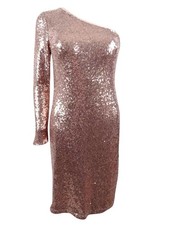 Nightway Women's One-Shoulder Sequined Sheath Dress