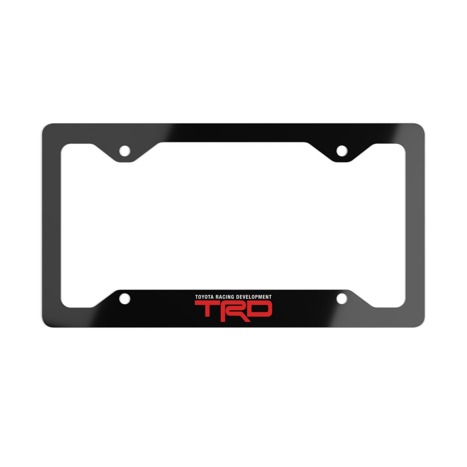Toyota TRD License Plate Frame - Black Aluminum Metal, Fits Cars, SUVs & Trucks