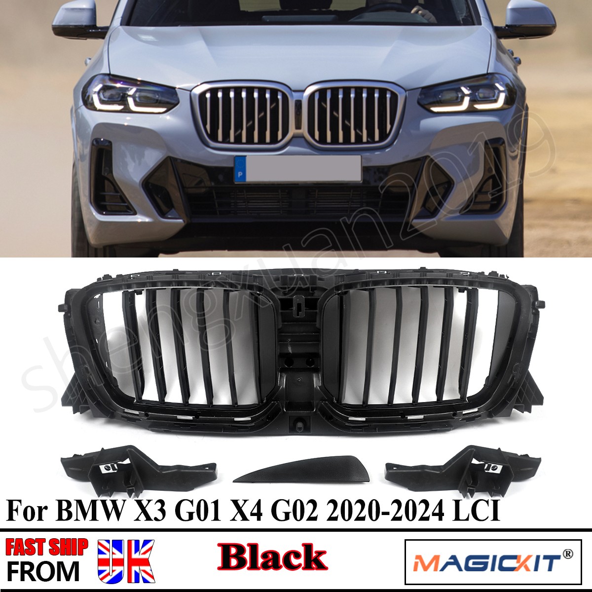 For BMW 5Series G30 2020-2023 LCI Front Upper Radiator Grille Active Air Shutter - Image 2