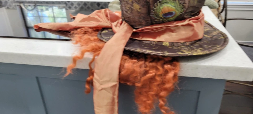 Disney Mad Hatter Top Hat Costume Size Adjuster L  Alice in Wonderland w/scarf - Image 2 of 4