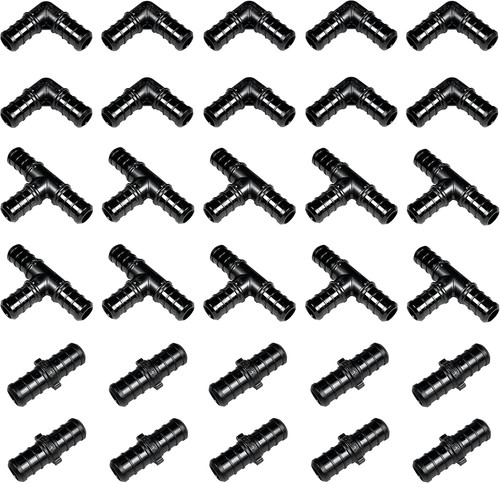 [Pack of 30] 1/2" Poly PPSU Barb Crimp Pex Fitting ASTM F-2159 Combo with 1/2" I