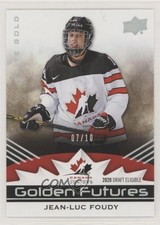 2020-21 Team Canada Juniors Golden Futures White Gold 7/10 Jean-Luc Foudy z1b