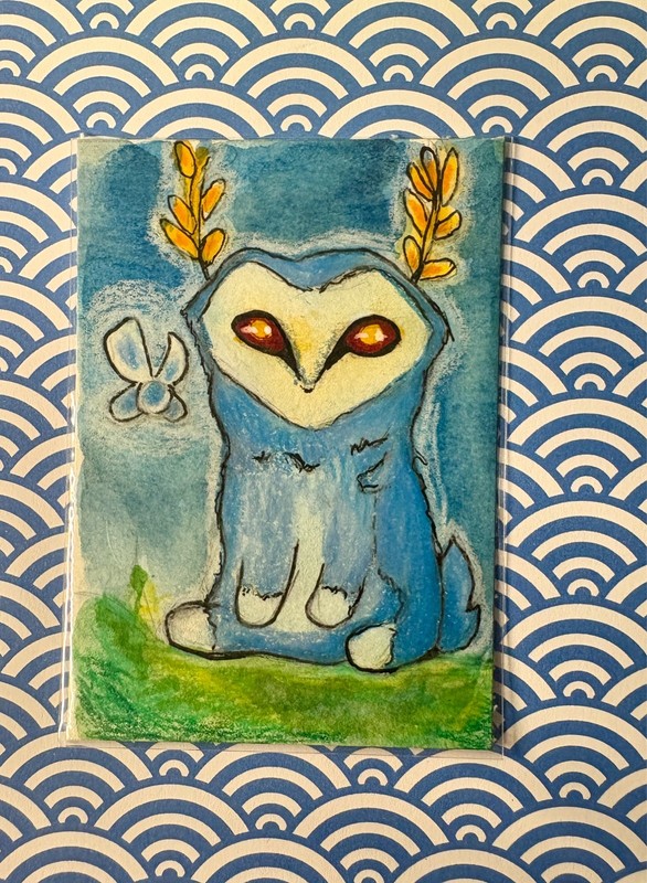LoZ Fan Art ACEO The Blupee Creature Original Painted Art Card by KayshaLacyArt