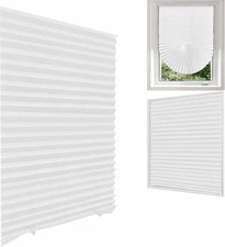 White Blinds for Windows, Temporary Window Shades 24W x 59H, - 1 Pack 