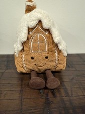 Jellycat Amuseable Gingerbread House - White Roof - NWT New Retired