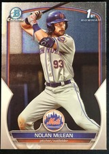 2023 Bowman Draft Chrome Nolan McLean 1st Bowman Chrome BDC-96 Mets RC ⚾️