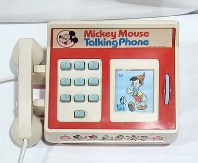 Vintage Walt Disney 1970s Hasbro Mickey Mouse Talking Phone - For Parts / Repair