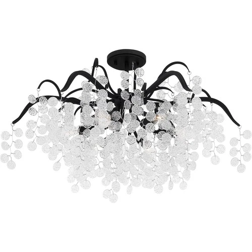 Earth Black Six Light Semi-Flush Mount from the Maple Collection - Picture 4 of 5
