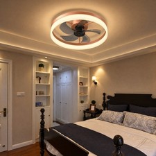 20 inch Remote APP Control Gold Modern LED Ceiling Fan with Light Flush Mount