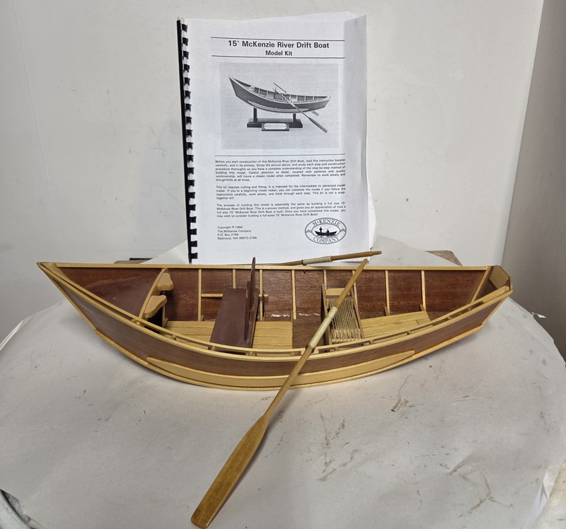 Handmade Model of 15' McKenzie River drift Boat. With Plans/instructions