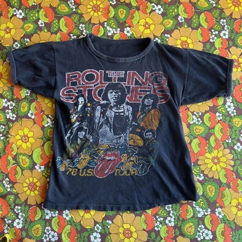 70s The Rolling Stones US Tour Parking Lot T-Sh 1970s vintage concert t-shirt, vintage, single stitch, B+ condition