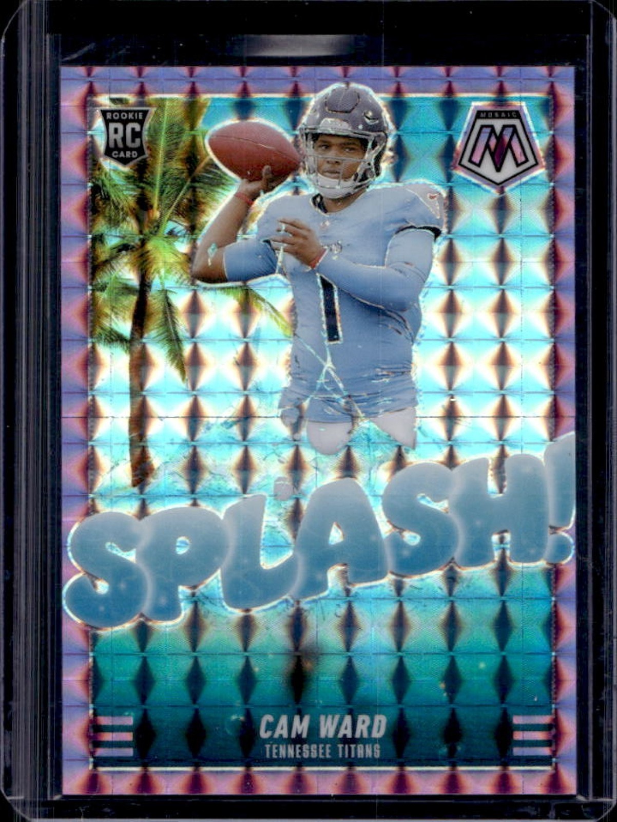 2025 Mosaic Cam Ward Splash RC Purple Prizm Rookie #15/49 Titans