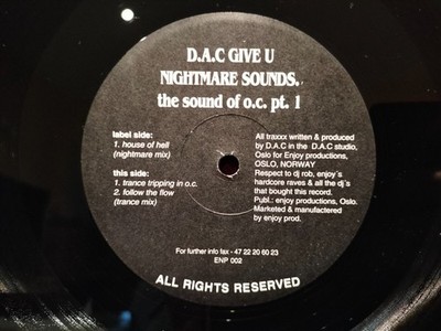 D.A.C.  -  The sound of O.C. Pt. 1   Electronic  Techno Hardcore Norwegen 1993