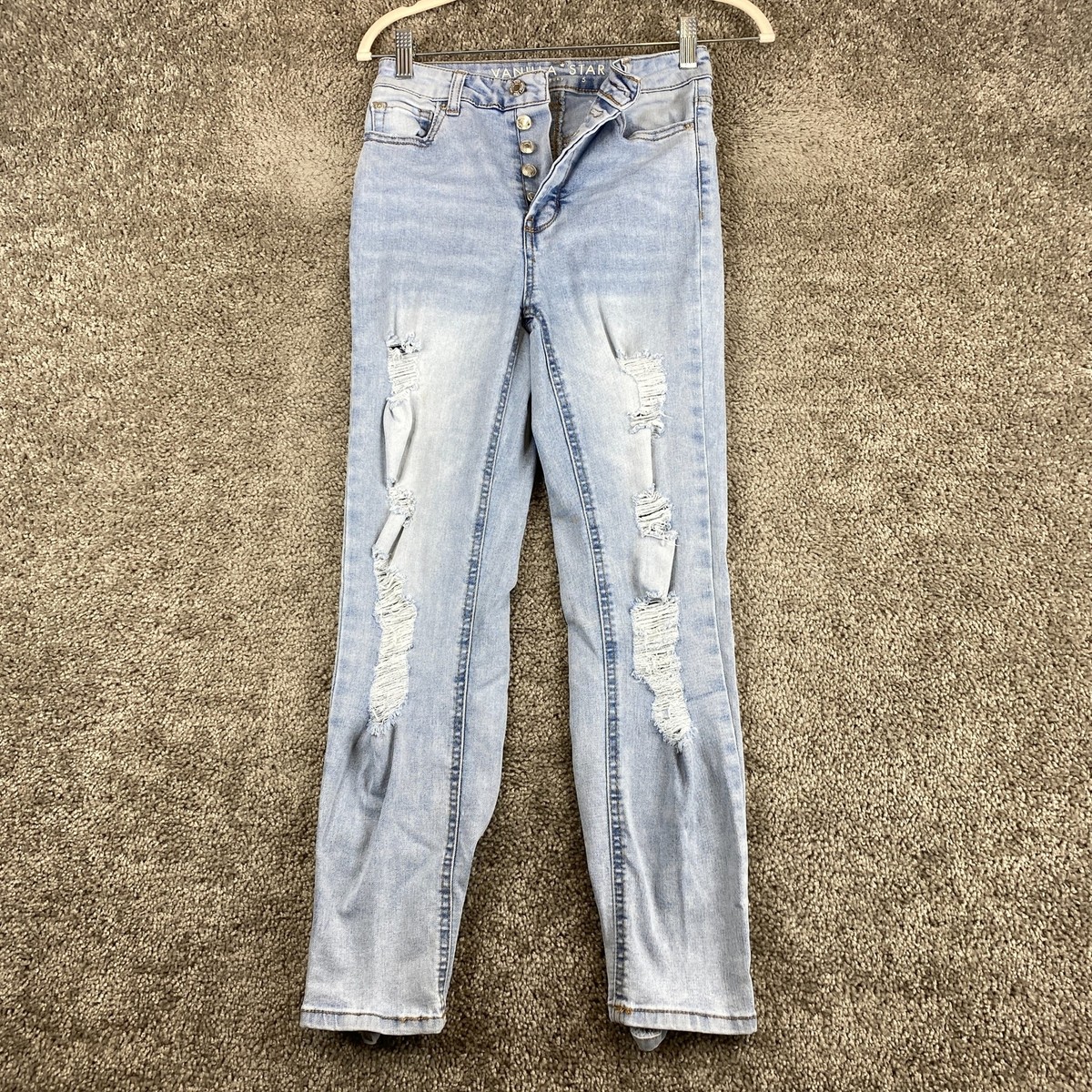 Vanilla Star Real Cheeky Skinny Jeans Women's Size Blue Mid Rise