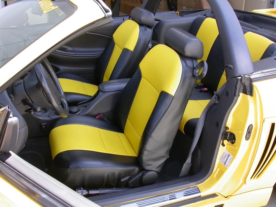 FUNDAS DE ASIENTO PARA FORD MUSTANG 1987-93 IGGEE S. CUERO AJUSTE PERSONALIZADO DELANTERAS 13 COLORES Foto 4 de 4