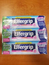 6 Pack: Effergrip Minty Fresh Denture Adhesive Cream 1.5oz ea Extra Strong E2C