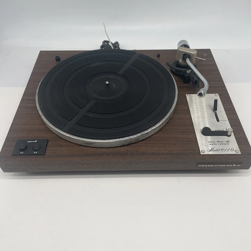 Tocadiscos de madera Marantz 6110 de colección transmisión por correa PROBADO FUNCIONANDO LEER Foto 2 de 4