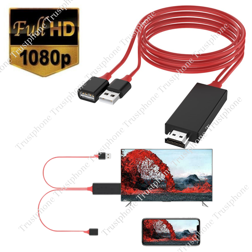 HDMI Cable 1080P Phone to TV HDTV AV Adapter Universal For iPhone Android Type C-image