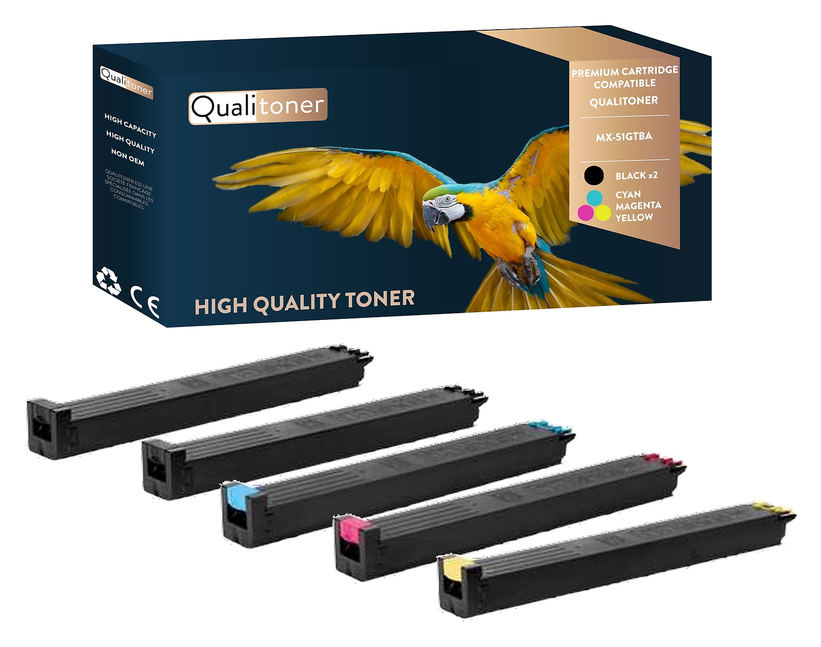 Toner SHARP M1GTBA noir et couleur Qualitoner pour éviter les pannes