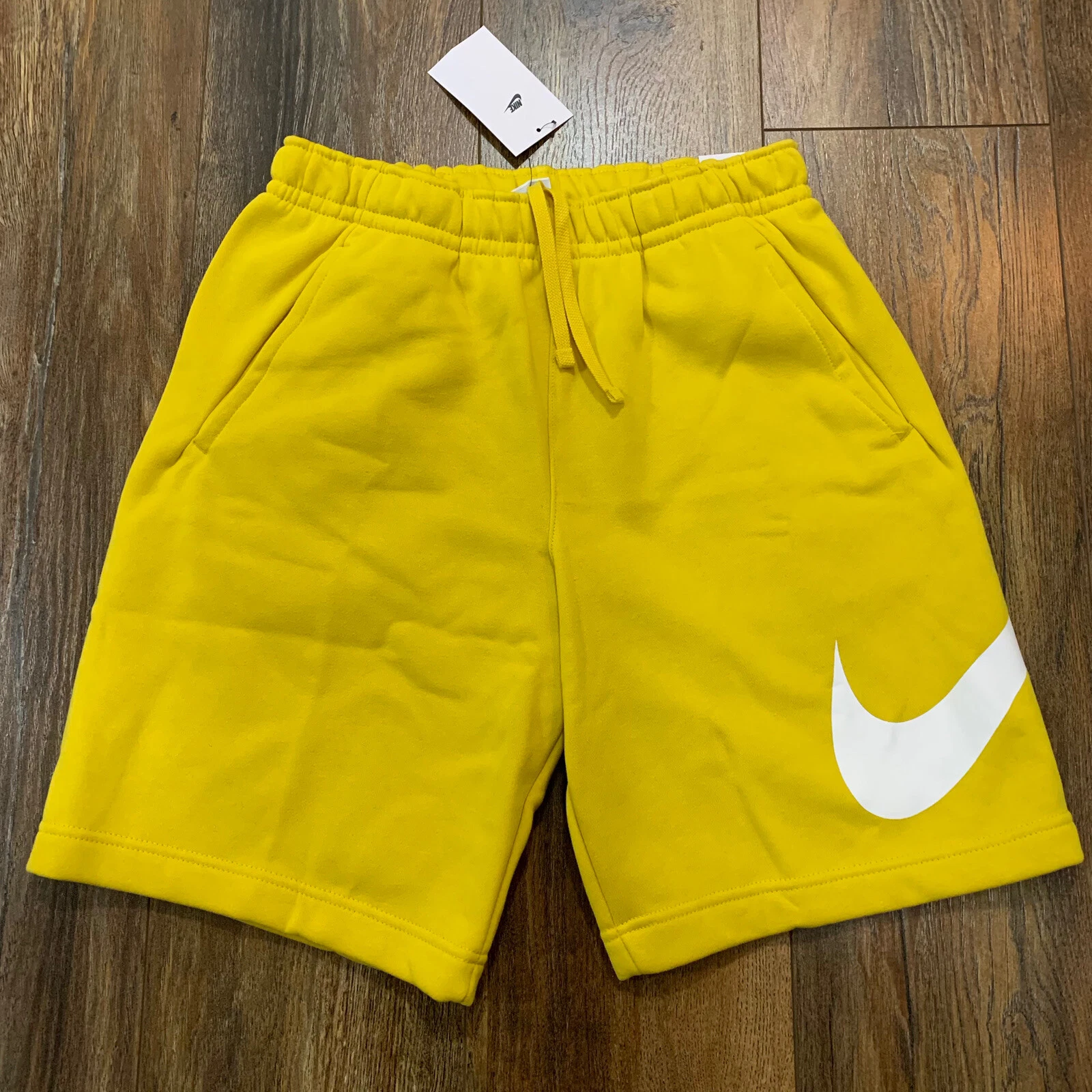 Men's Nike Sportswear Club Fleece Graphic Vivid Sulfur Shorts BV2721 709
