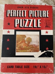 Vintage Wartime Puzzle 378 Pieces “Sunshine & Shadows” Landscape Jigsaw W/box!