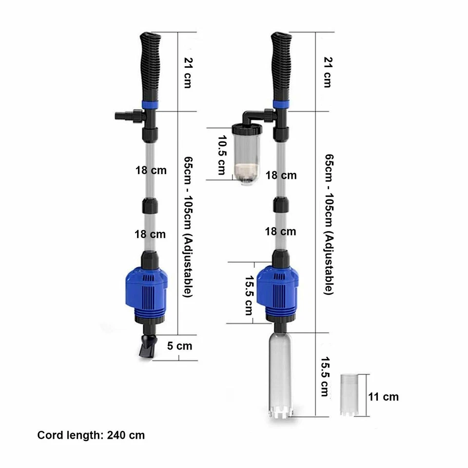 Electric Gravel Vacuum Cleaner Pump Aquarium Fish Tank Water Change Siphon - Image 3 of 3
