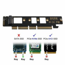 NGFF M.2 M-key NVME AHCI NGFF SSD to PCI-E 3.0 16x 4x Adapter for 110mm 80mm SSD