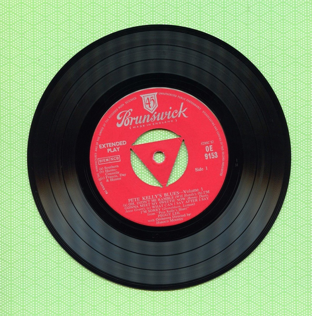 PEGGY LEE / Pete Kelly's Blues / BRUNSWICK OE 9153 Press