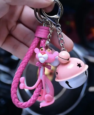 PINK PANTHER Thumbs Up Silicone Figure KEY CHAIN RING KEYCHAIN Fob