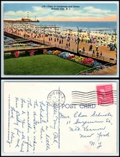 NEW JERSEY Postcard - Atlantic City, View Of Landscape Boardwalk Beach Ocean O46
