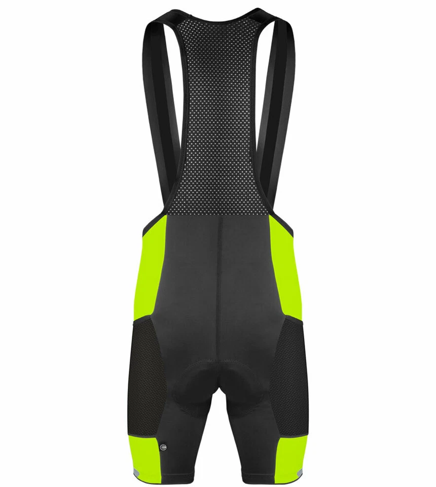 Men's Gel Touring Padded Cycling Bib-Shorts | Large Mesh Pockets | Made in USA - Image 4 of 4