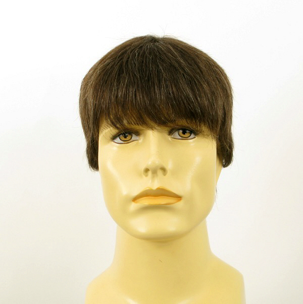 Retrouver une allure naturelle : perruque homme ALAN 6SPW PERU courte châtain et blanc