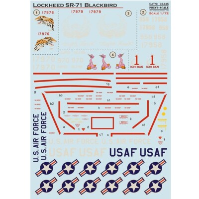 Print Scale 72-435 Decal 1:72 Lockheed SR-71 Part1  The complete set 1,5 leaf
