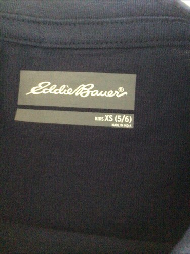 Eddie Bauer Girls Dusk Navy Terra short sleeves Heart pocket Tshirt XS 5-6 NW T - Picture 6 of 6
