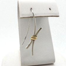 Ed Levin Sterling Silver 18k Gold Knot X Drop...
