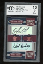 Anibal Sanchez Brandon McCarthy 2005 Donruss Auto Rookie Signature #154 BCCG 10