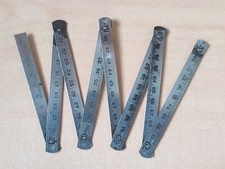 Vintage USSR Soviet Folding metal meter ruler. Made in USSR