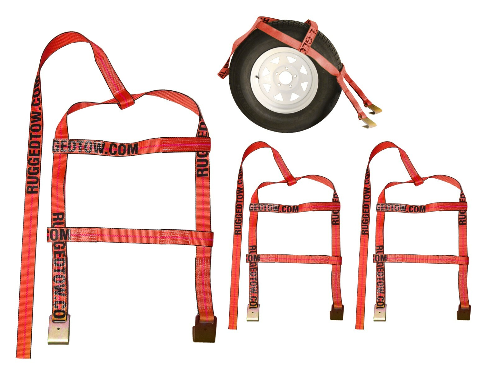 4 pack Demco Tow Dolly Kar Kaddy Tire Wheel Basket Straps 15" 20" Car