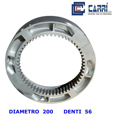 CORONA DENTATA DIAM. 200 PER MOTORE SERRANDA GAPOSA SQ160 ASSE 48/60 DENTI 56