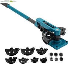 VEVOR Pipe Tube Bender, 3/8" to 1" Manual Pipe Tube Bender, with 7 Dies, Heavy D