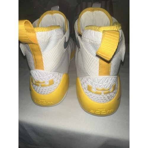Nike LeBron Soldier 11 TB White University Gold color way RARE size 18 EUC bball - Picture 5 of 6